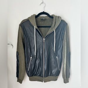 Arizia Wilfred Free Leather Zip Up Sweatshirt